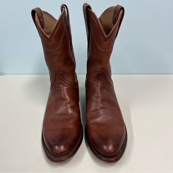 TECOVAS THE EARL GOAT Roper Leather Men's Size 9D Brown Western Handmade Cowboy - Picture 3 of 12